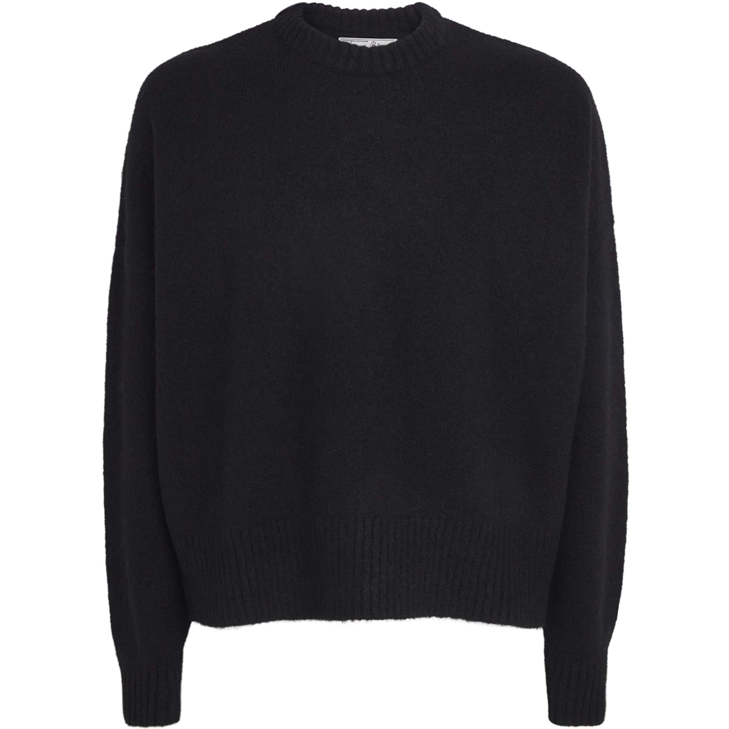 Wool-Blend Back Logo Sweater BLACK/ECRU