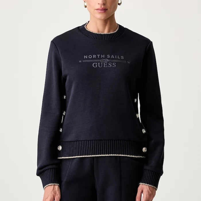 Guess kadın pamuklu sweatshirt X NORTH SAILS
