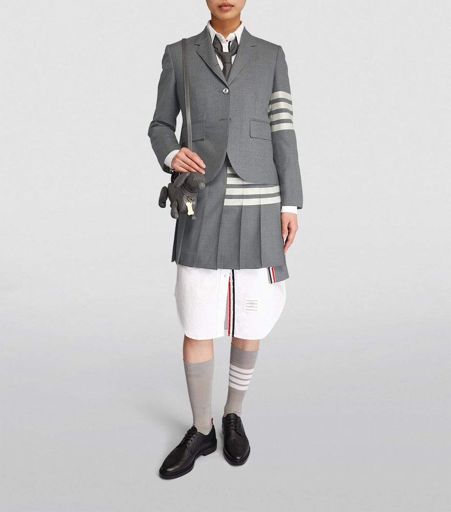 Thom Browne Grey Pleated Mini Skirt