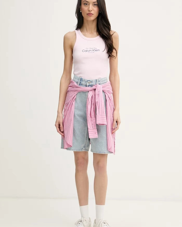 Calvin Klein Jeans къс панталон дамски от деним