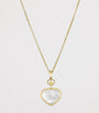 Yellow Gold, Diamond and Mother-of-Pearl Happy Hearts Pendant Necklace