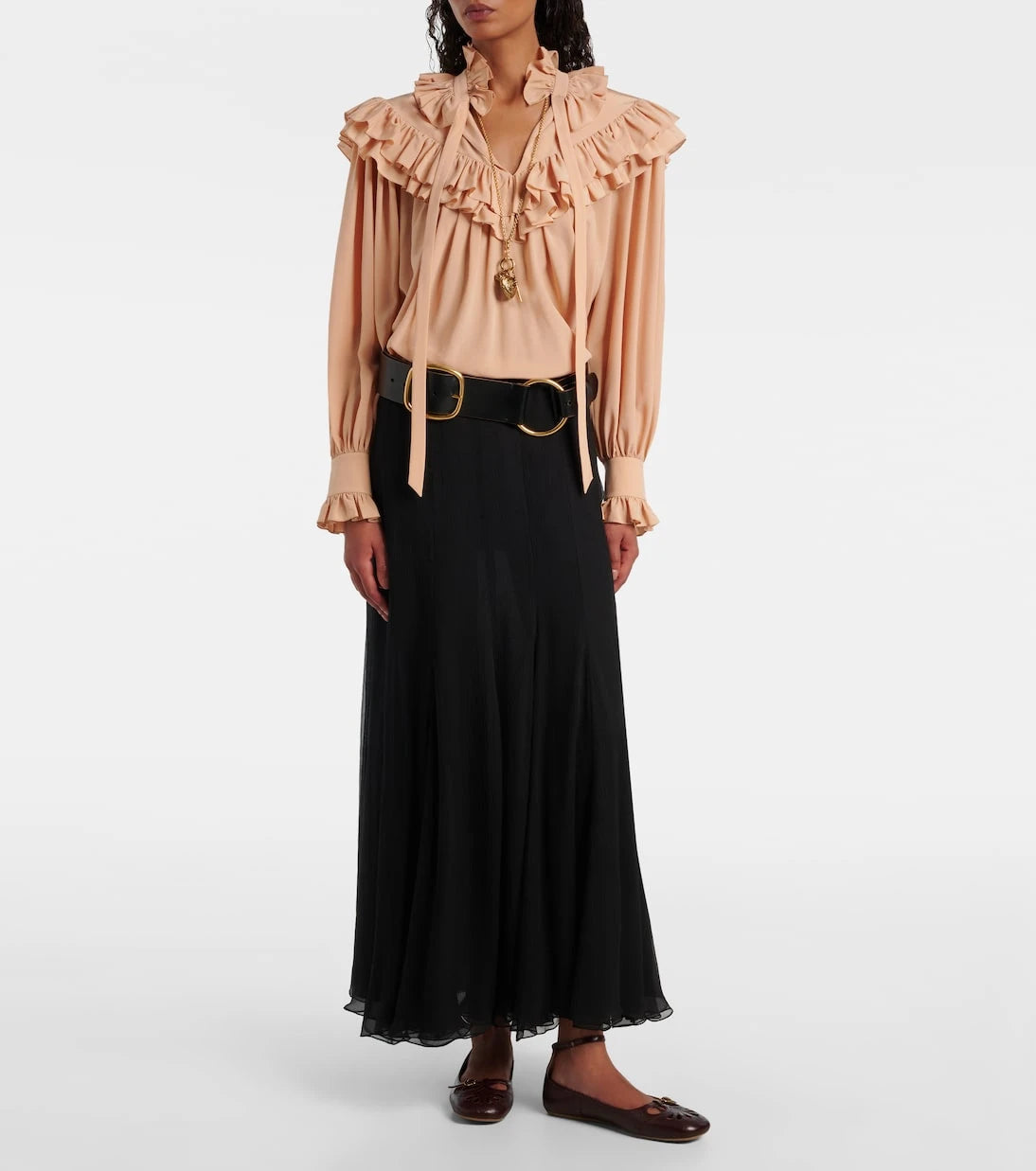 Chloé - Ruffled silk crêpe de chine blouse
