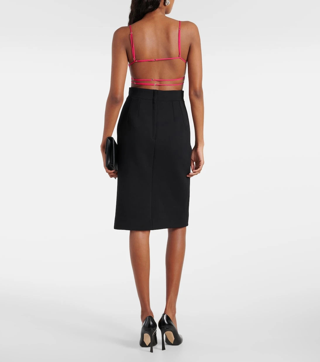 Nensi Dojaka - Tie-trimmed gabardine bra