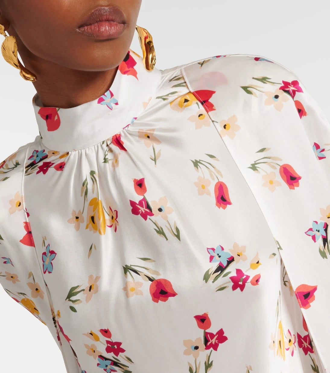 Rodarte - Floral caped silk maxi dress
