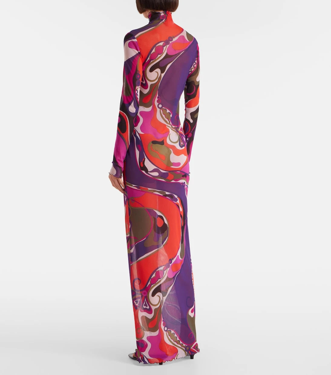 Pucci - Orchidee mesh maxi dress