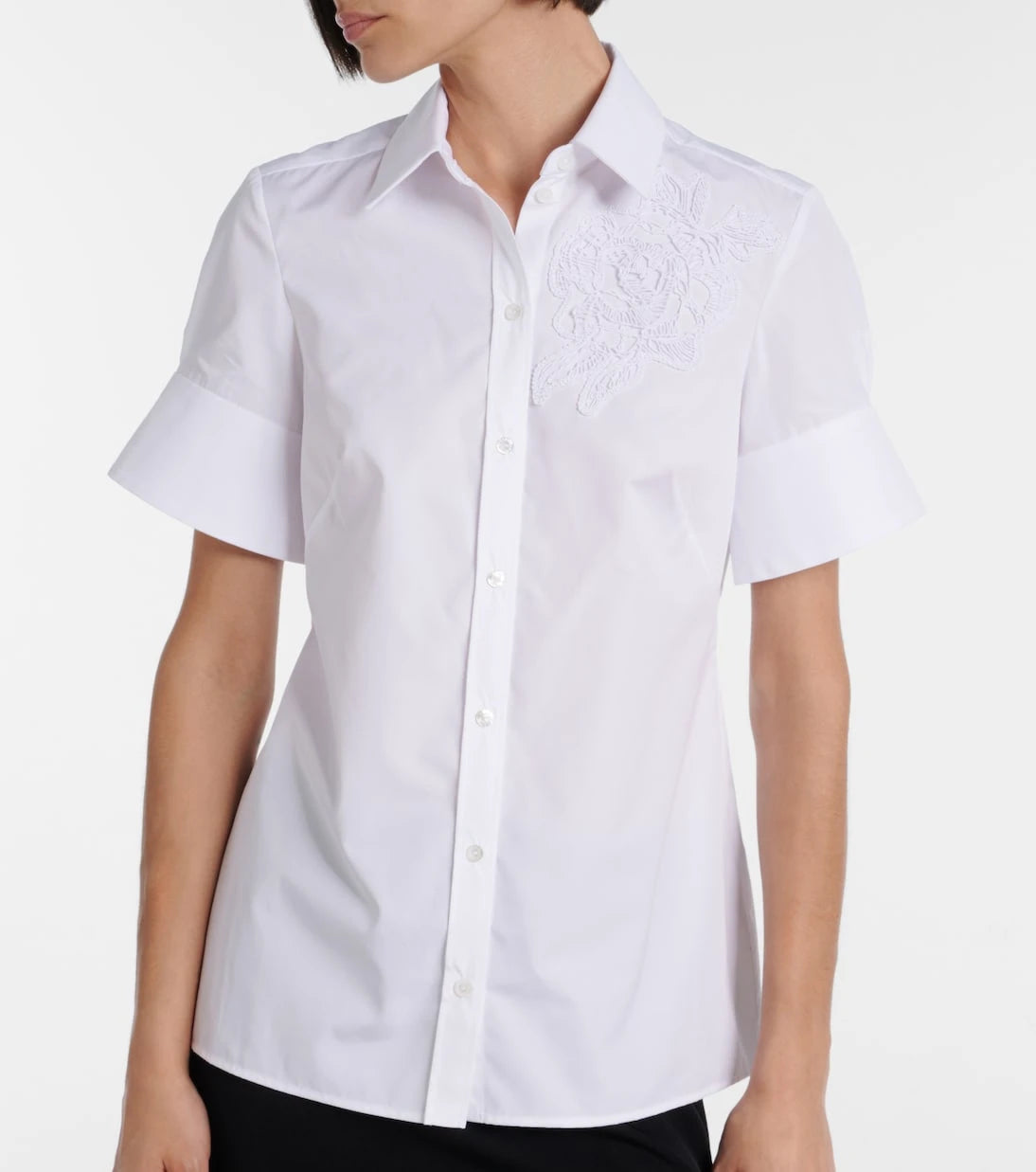 Erdem - Embroidered cotton poplin shirt