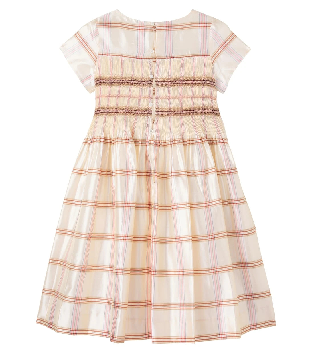 Bonpoint - Duchesse checked smocked silk dress
