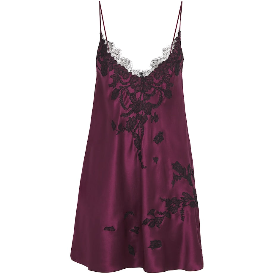 TORLOWEI Purple Silk Lace Tokoni Nightdress