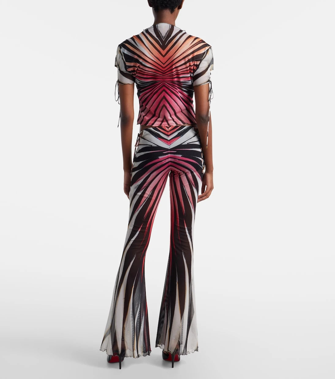 Roberto Cavalli - Printed sheer flared pants