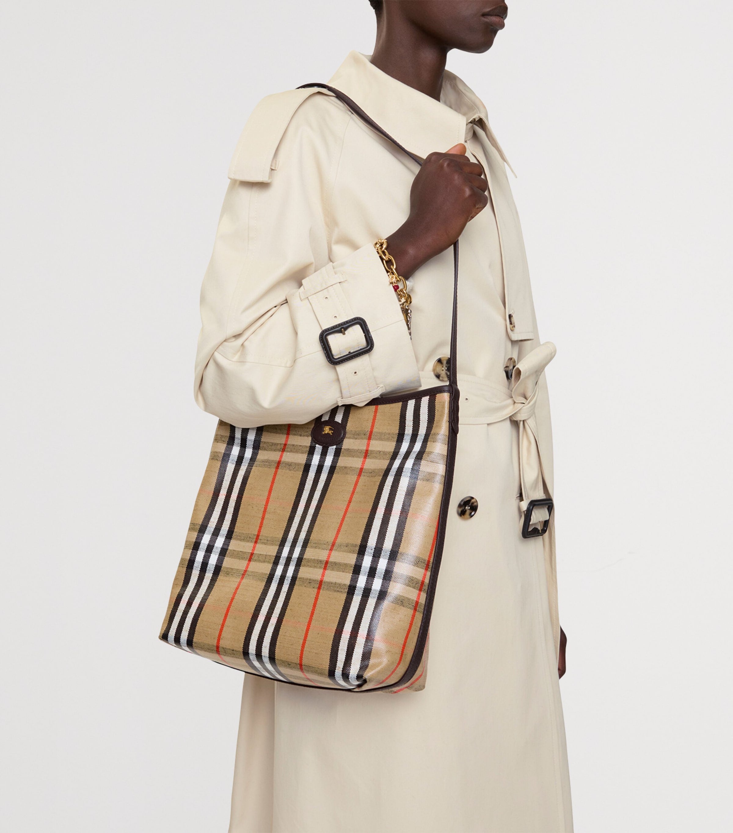 Burberry Small Canvas Highlands Shoulder Bag