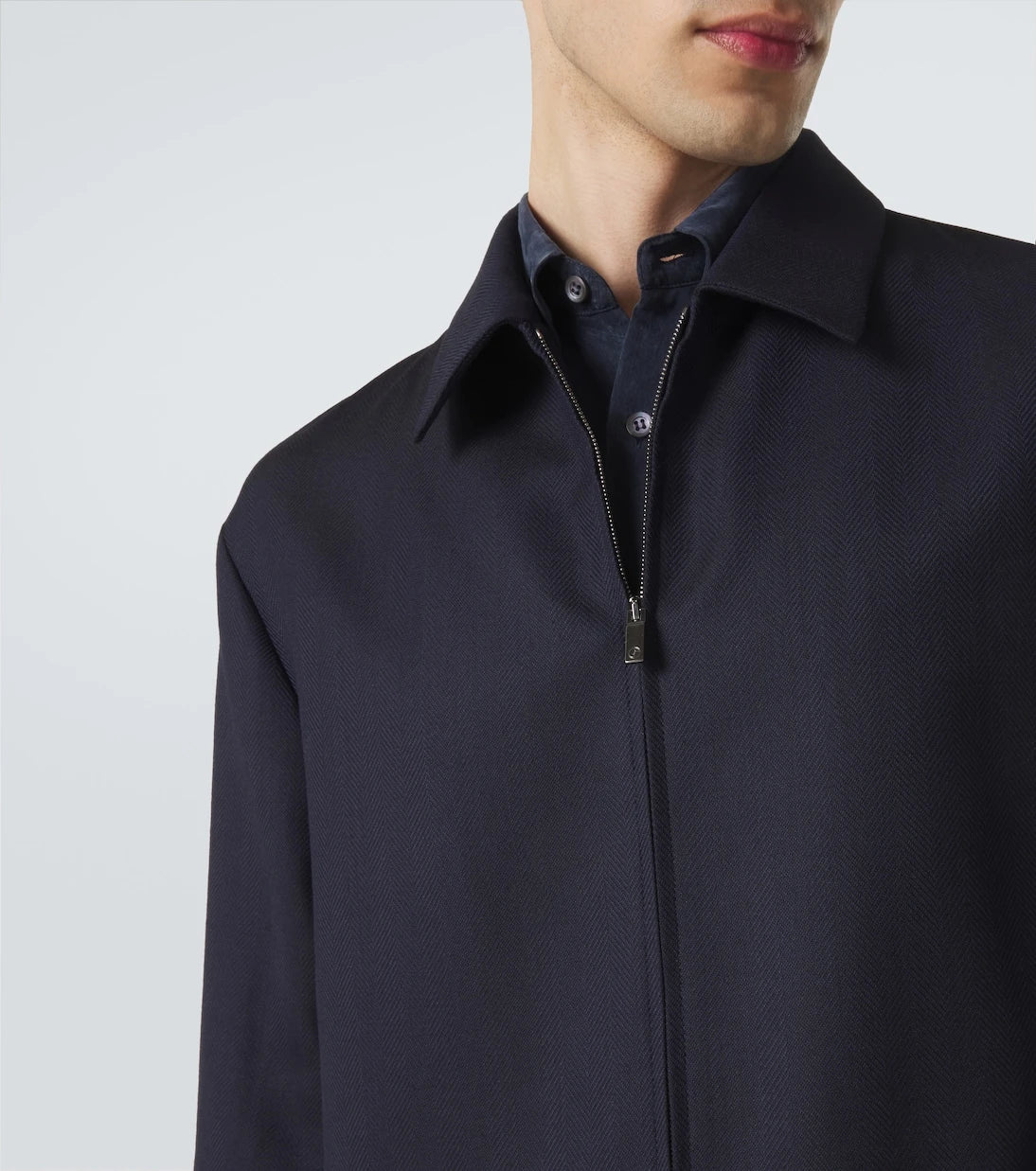 جورجيو أرماني - جاكيت من مزيج صوف الكشمير بنقشة شيفرون