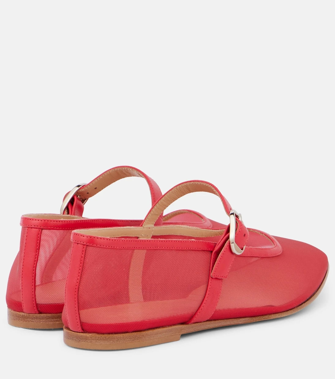 Le Monde Béryl - Leather-trimmed mesh Mary Jane flats