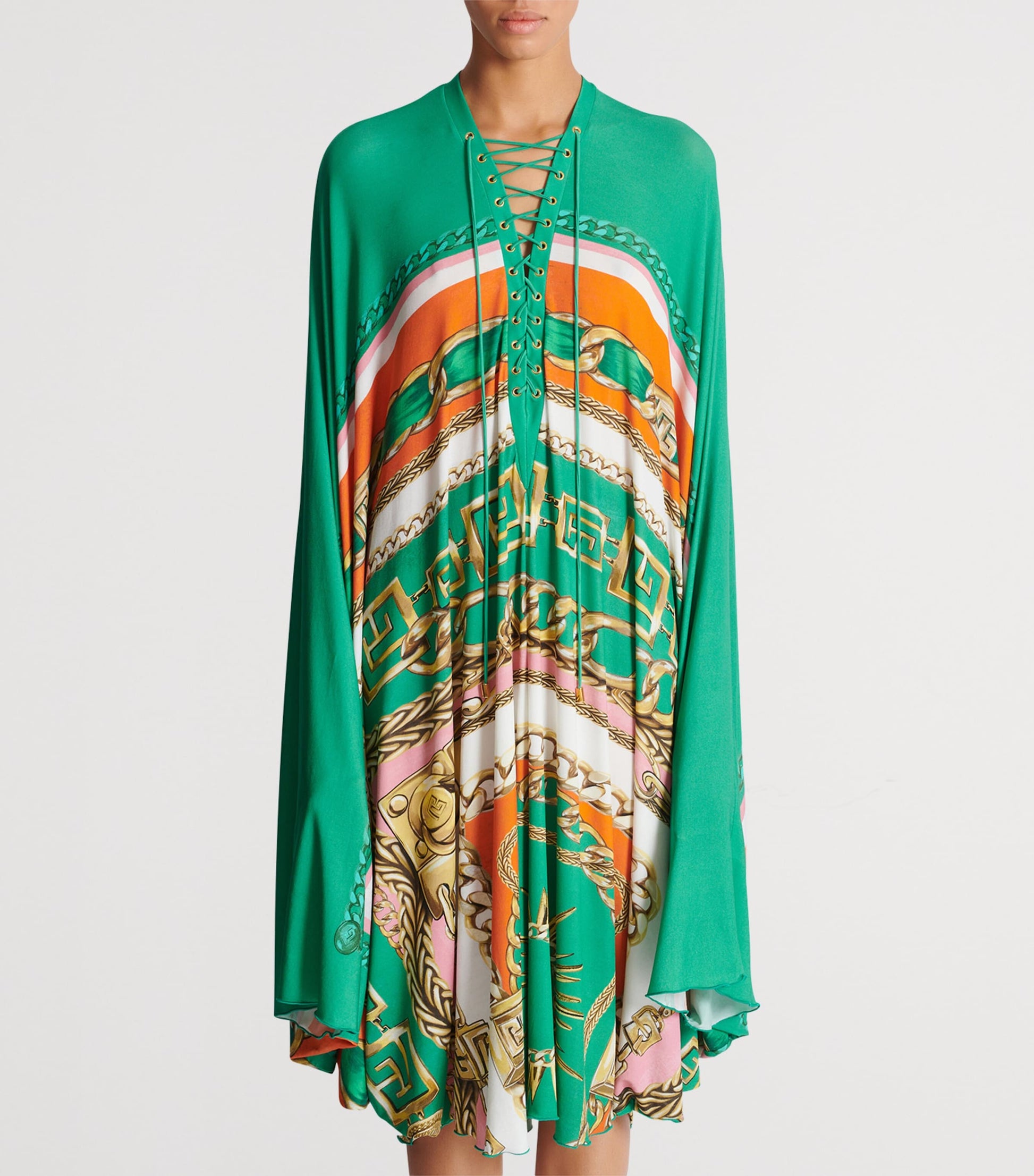 Multi Printed Kaftan Midi Dress