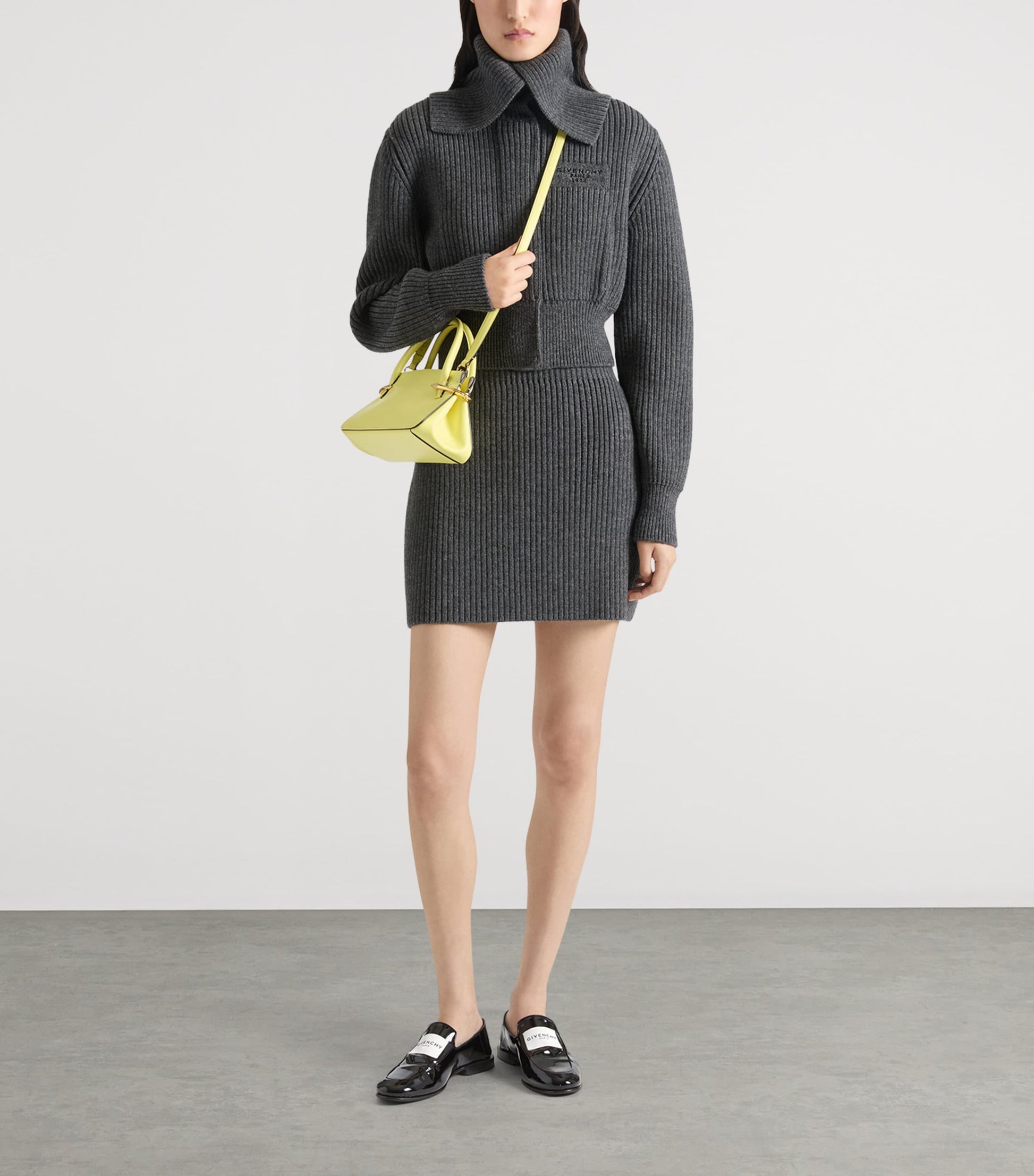 Givenchy Grey Wool-Alpaca Mini Skirt