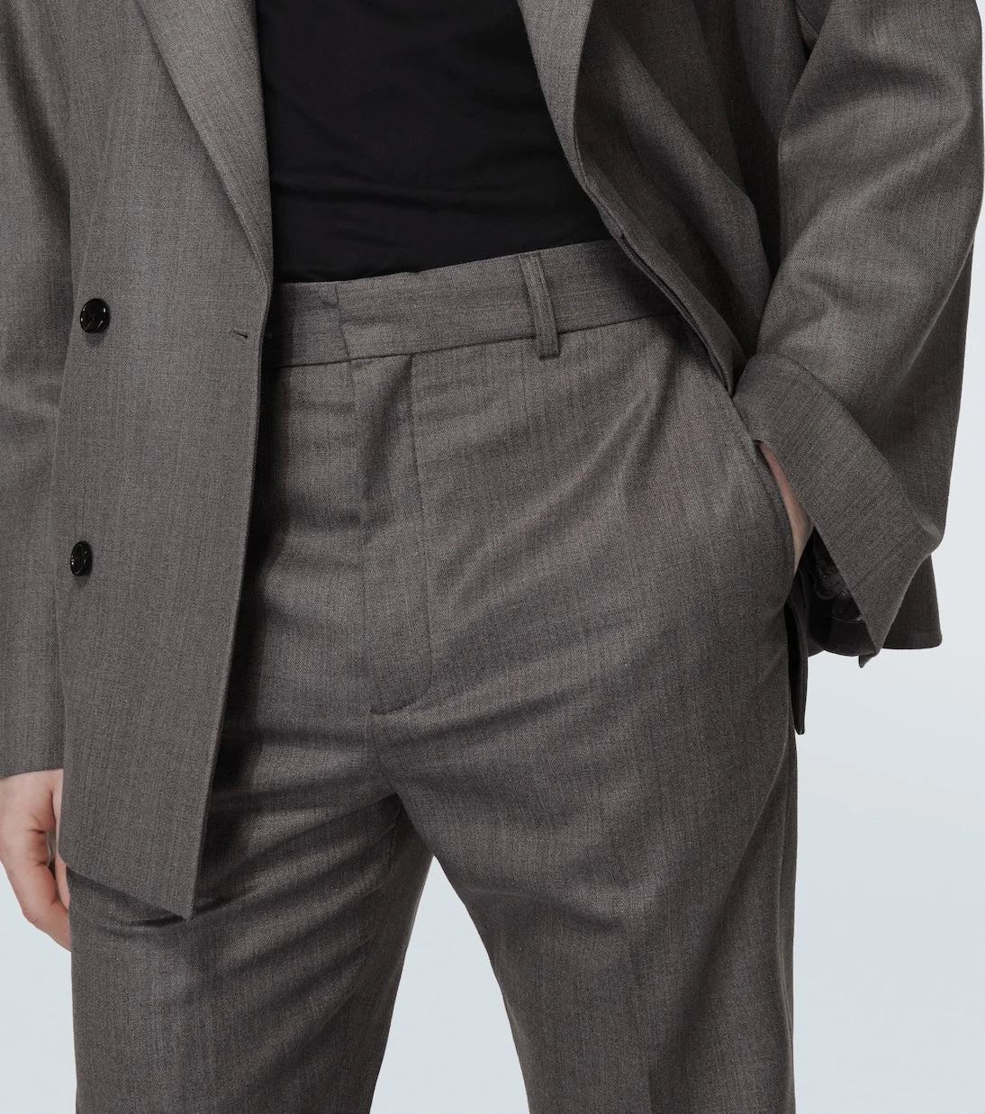 Acne Studios - بنطال مستقيم متوسط الارتفاع
