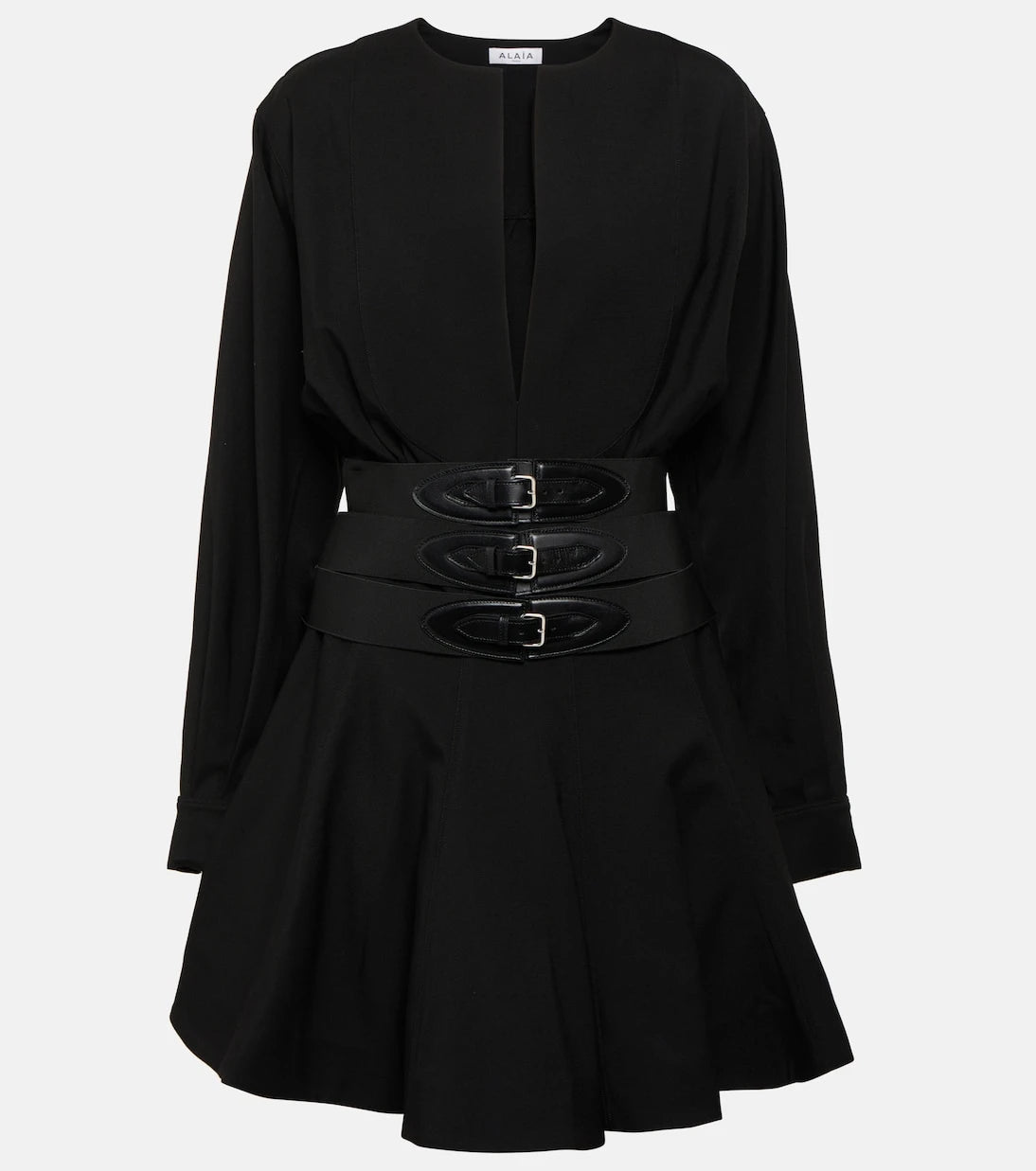Alaïa - Belted wool minidress