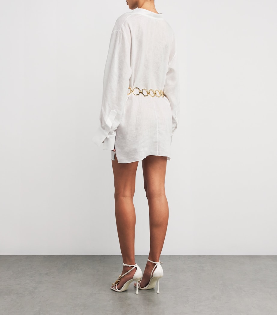 Linen Bahamas Tunic Mini Dress LATTE