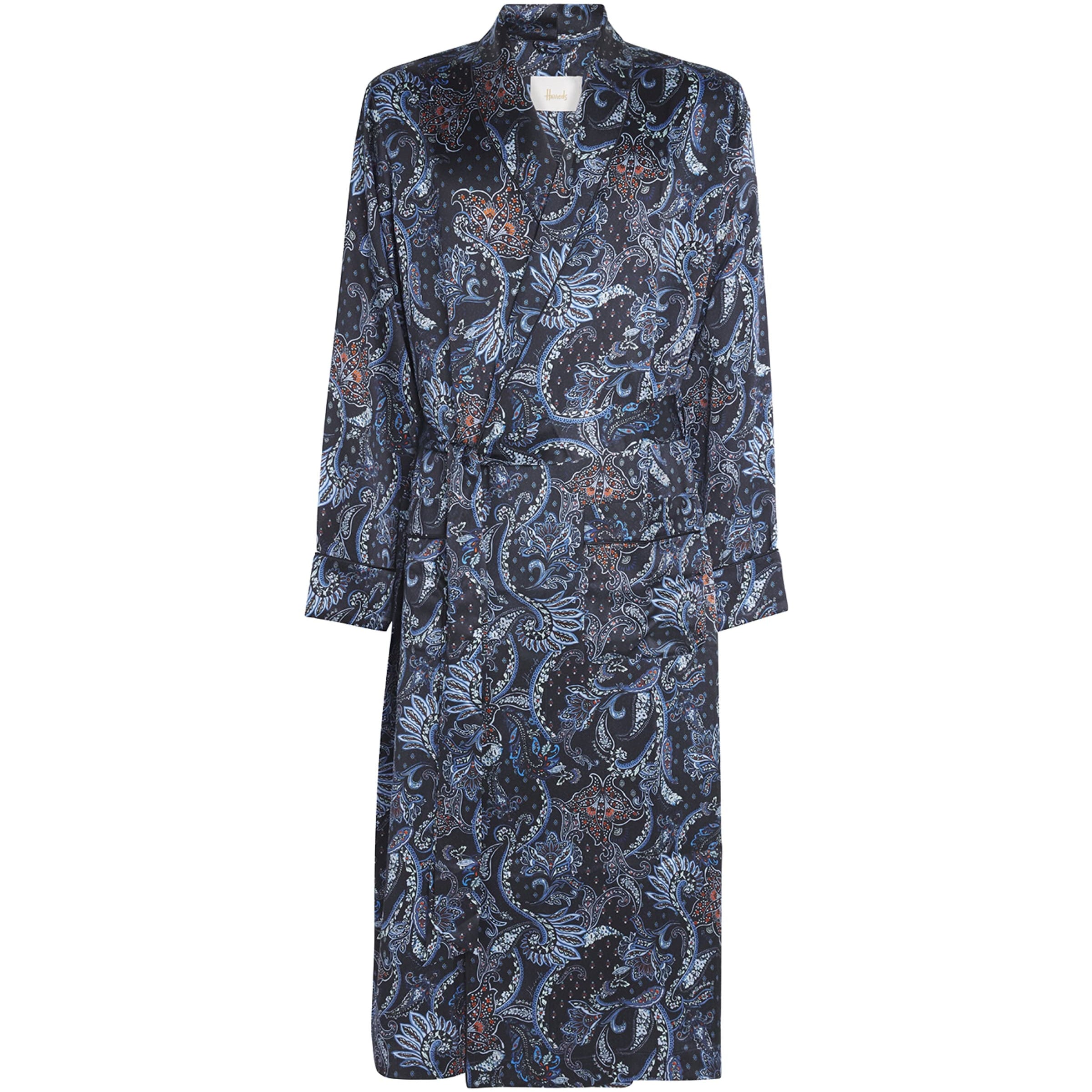 Silk Paisley Print Night Robe