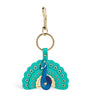 Multi Leather Peacock Keyring
