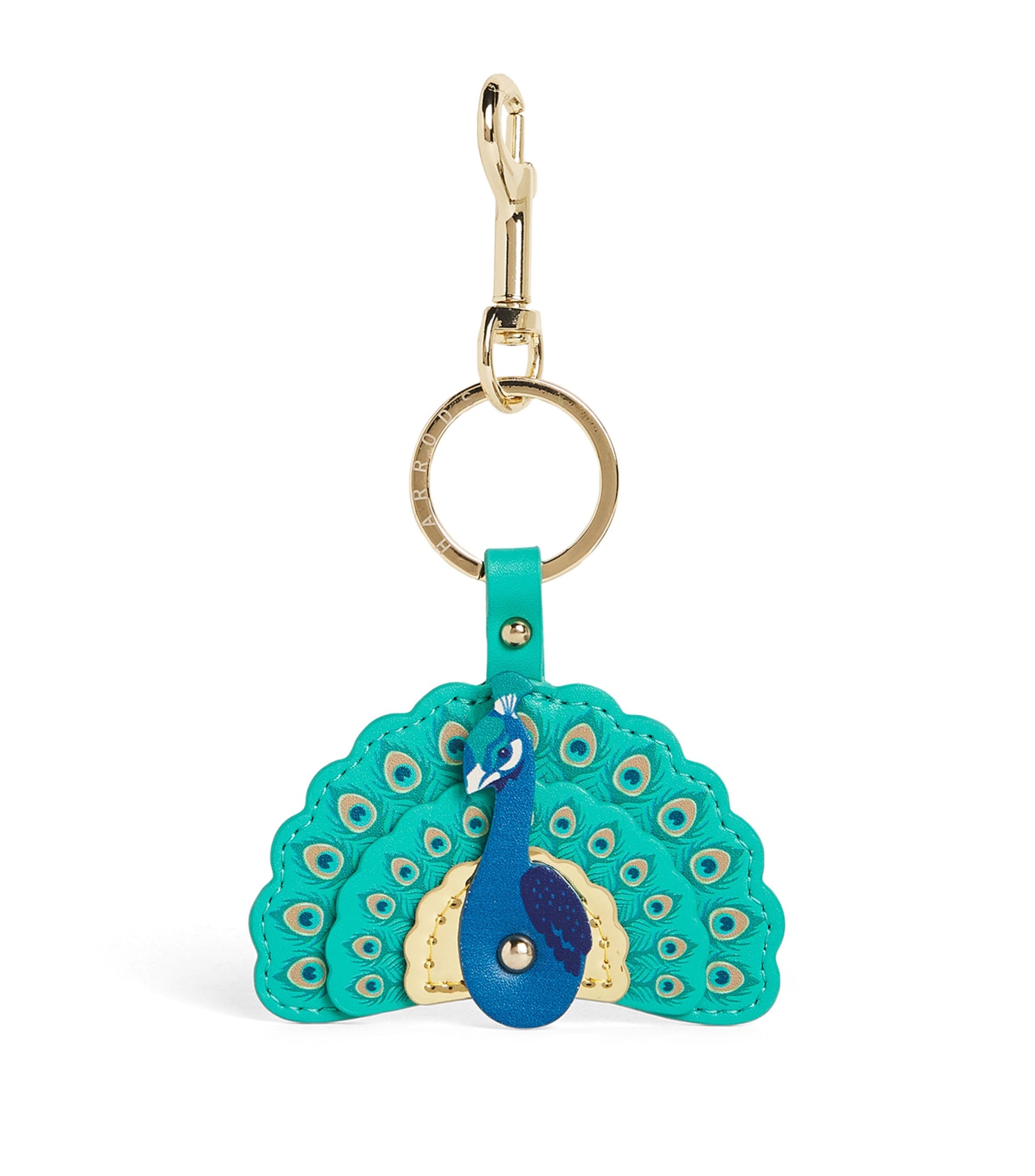 Multi Leather Peacock Keyring