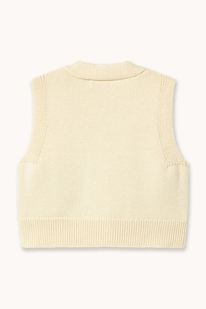 Детски памучен елек Tinycottons FLOWERS KNITTED VEST