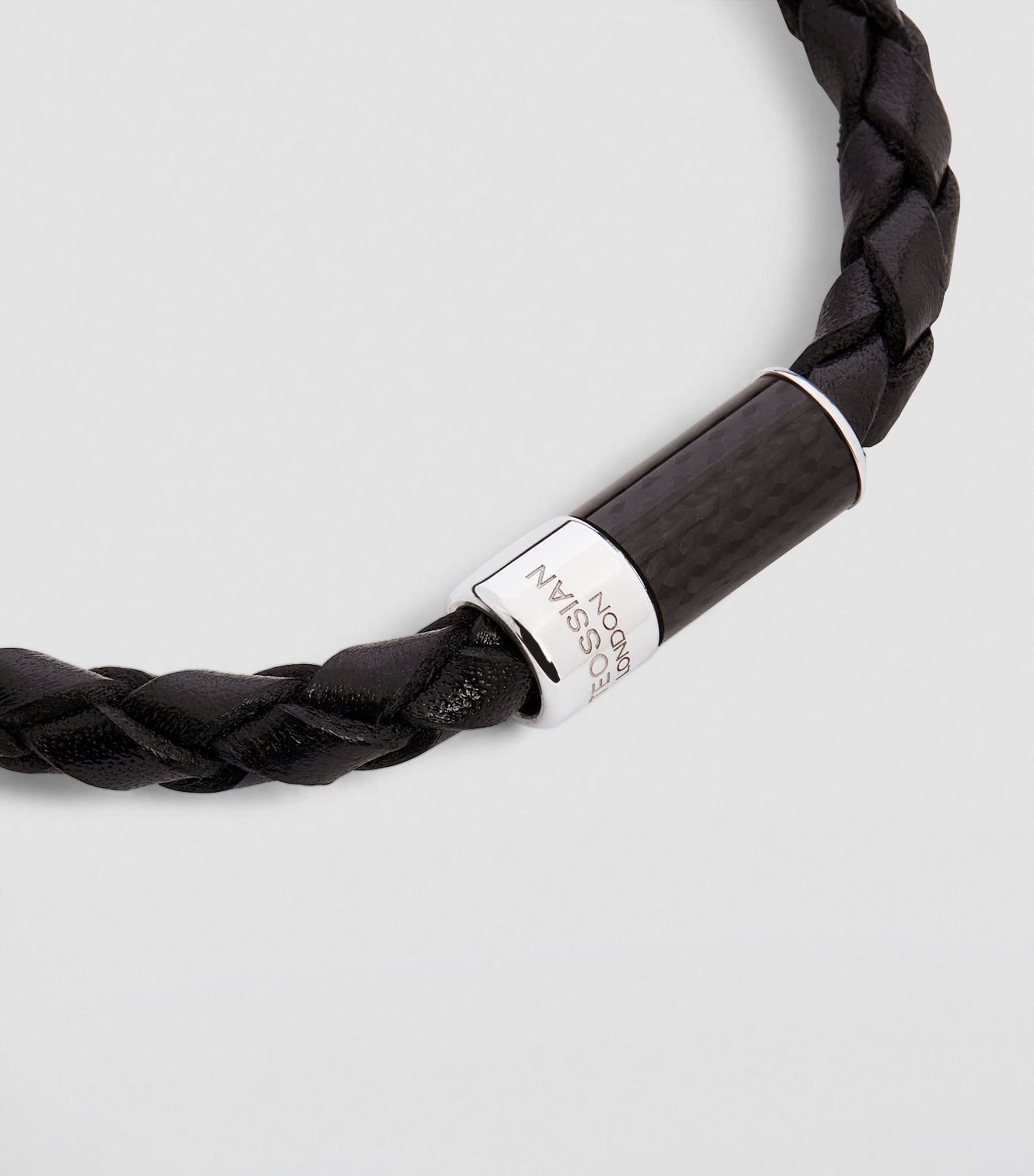 Leather Carbon Pop Braided Bracelet