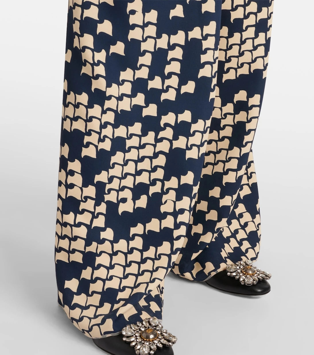 Valentino - Cady Couture printed wide-leg pants