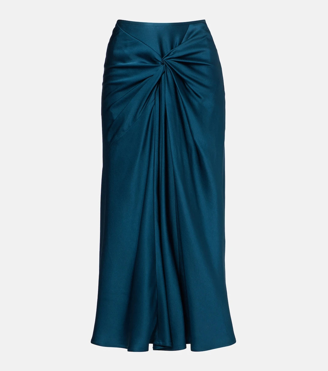 Dries Van Noten - Gathered satin midi skirt