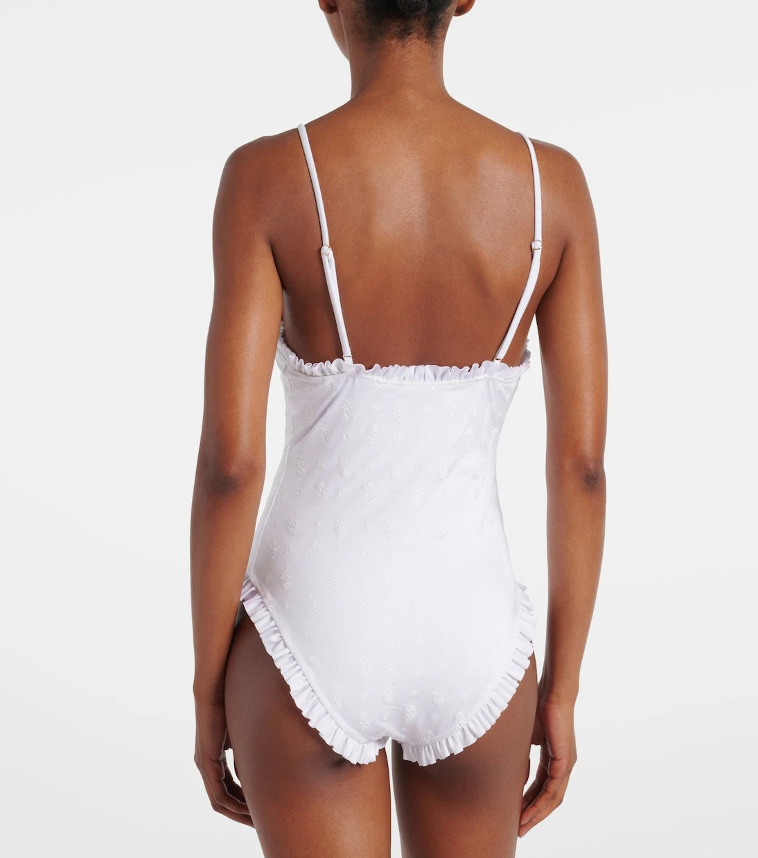 Chloé - Broderie anglaise ruffled swimsuit