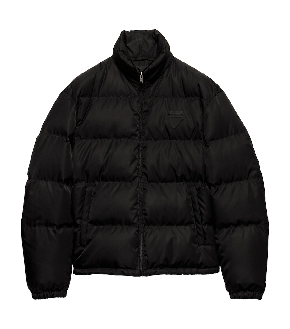 Prada Black Re-Nylon Logo Puffer Jacket