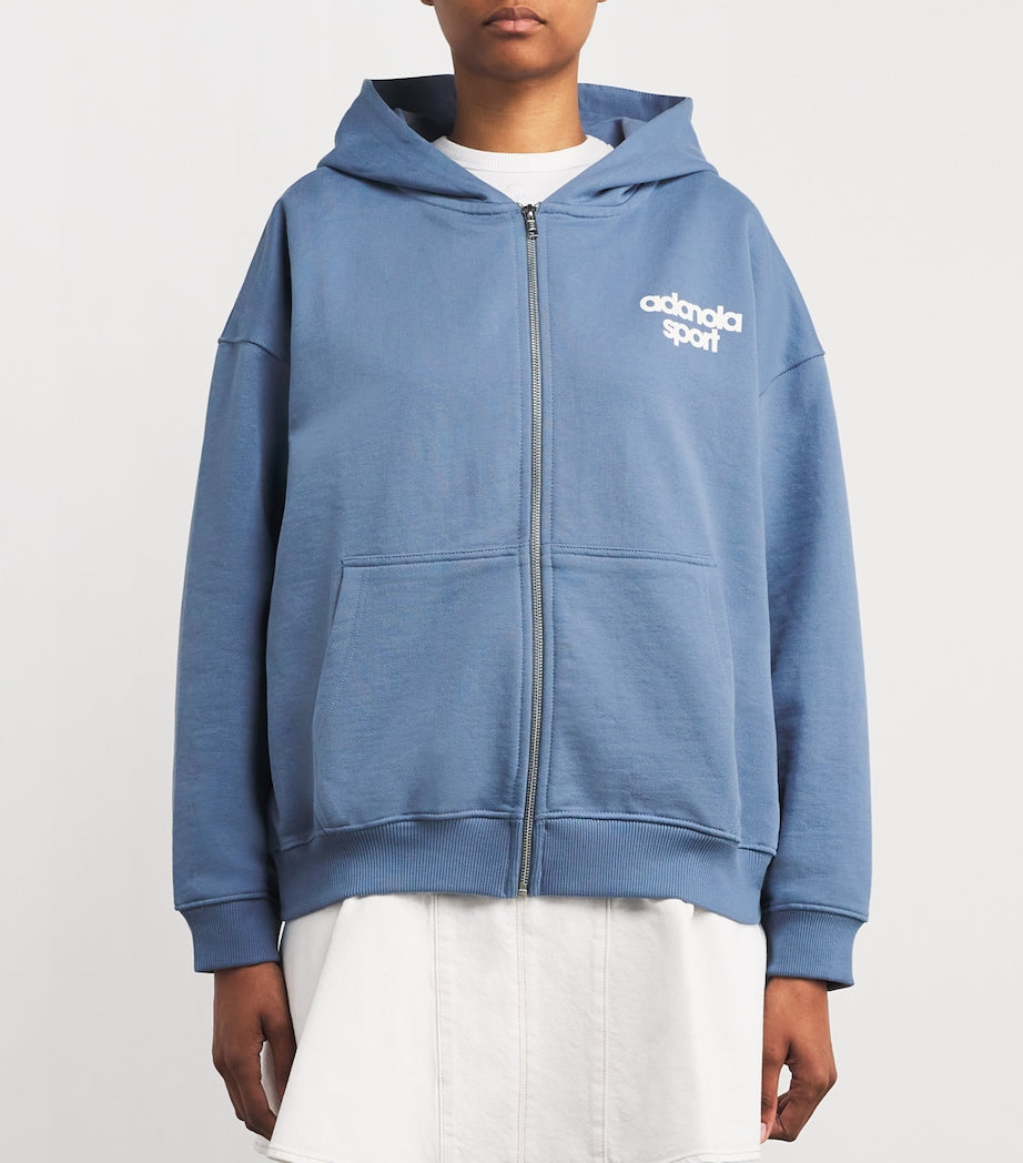 Adanola Multi Organic Cotton Bold Logo Zip-Up Hoodie