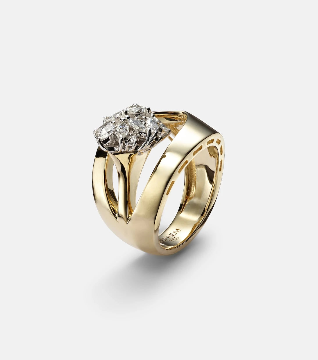 Yeprem - Golden Strada 18kt gold ring with diamonds