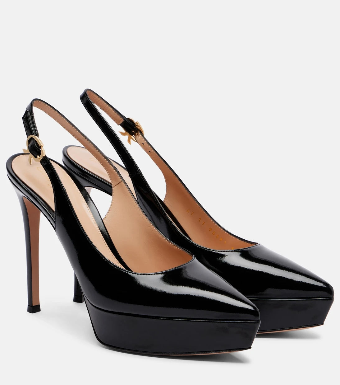 Gianvito Rossi - Dasha 115 patent leather platform slingback pumps