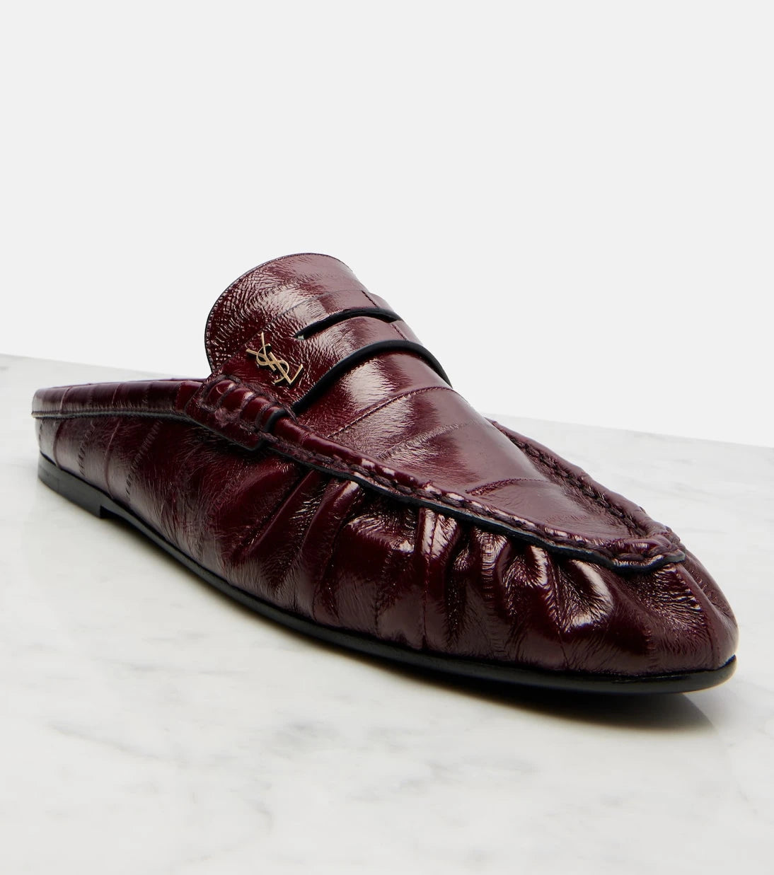 Saint Laurent - Le Loafer eel leather mules