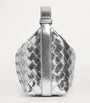 Bottega Veneta Silver Mini Lambskin Wallace Top-Handle Bag