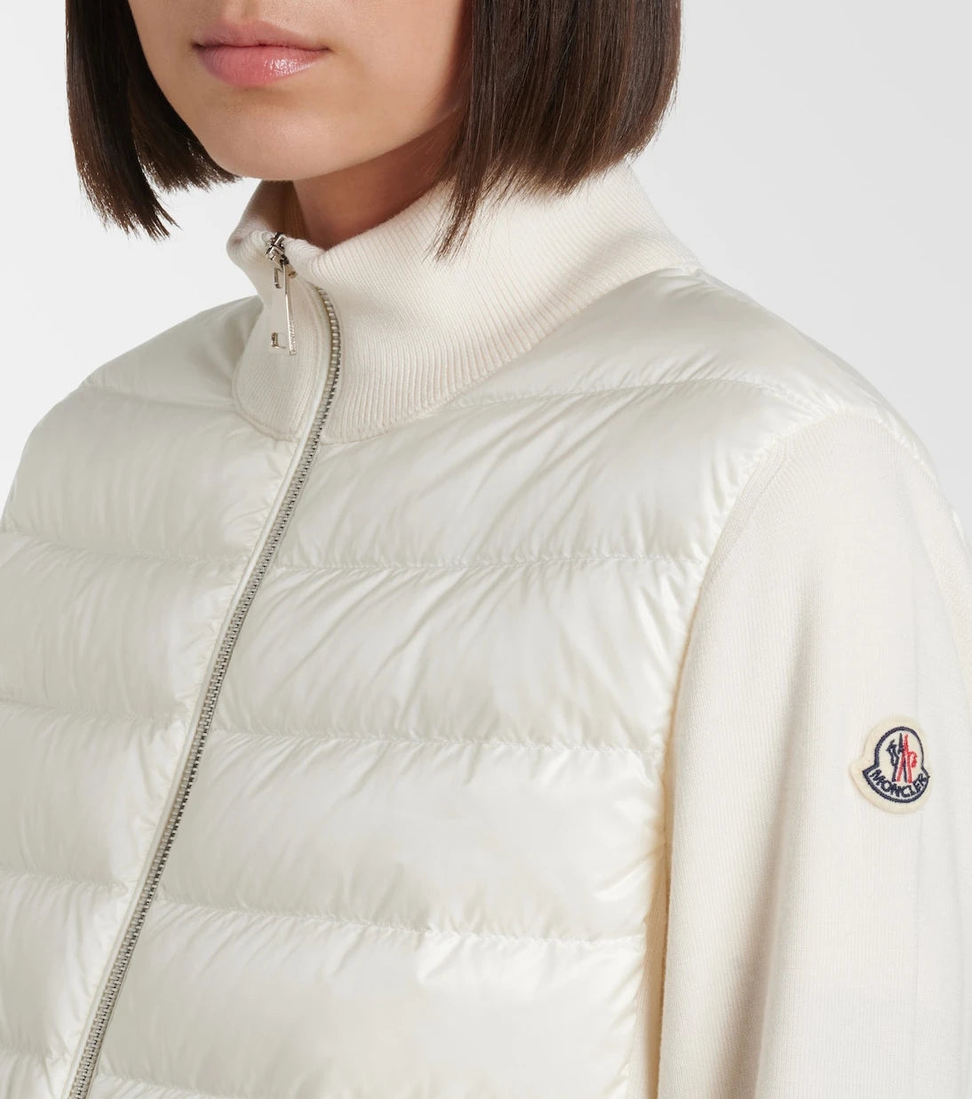 Moncler - Down-paneled virgin wool cardigan