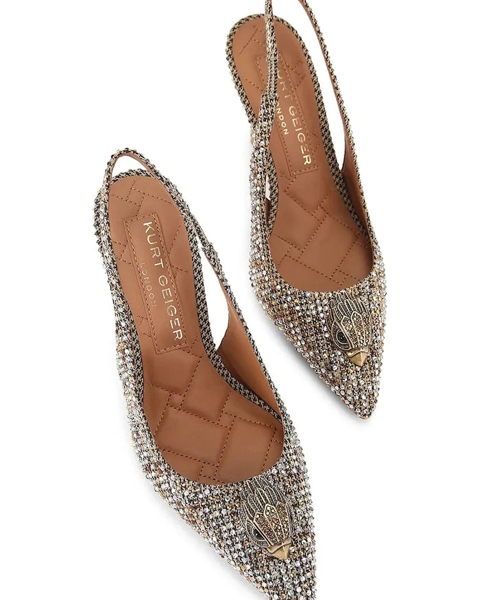 Kurt Geiger London Belgravia High Sling Beige Comb Topuklu Ayakkabı