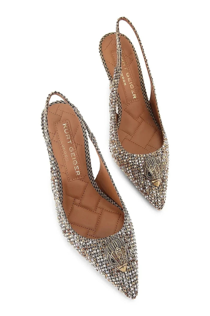 Kurt Geiger London обувки с ток Belgravia High Sling Beige Comb