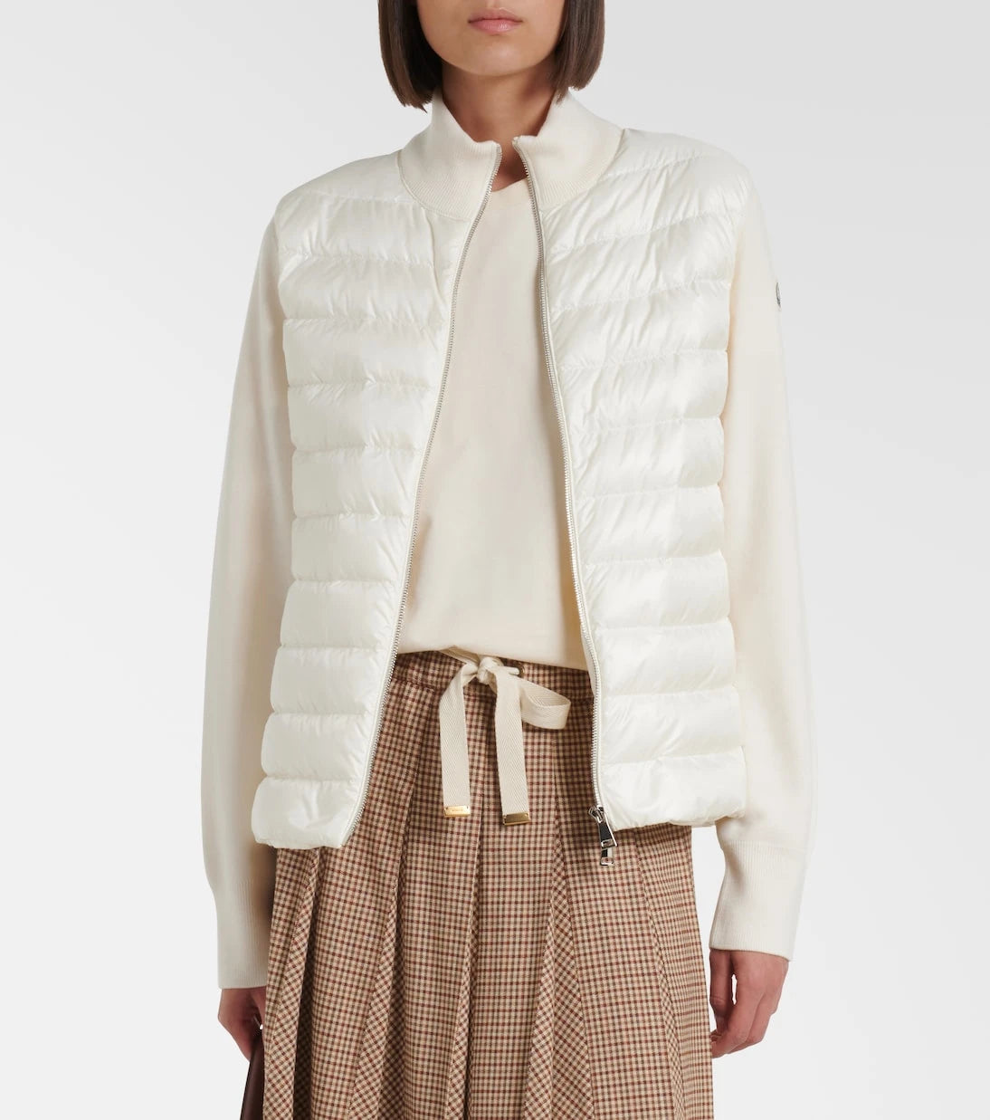 Moncler - Down-paneled virgin wool cardigan