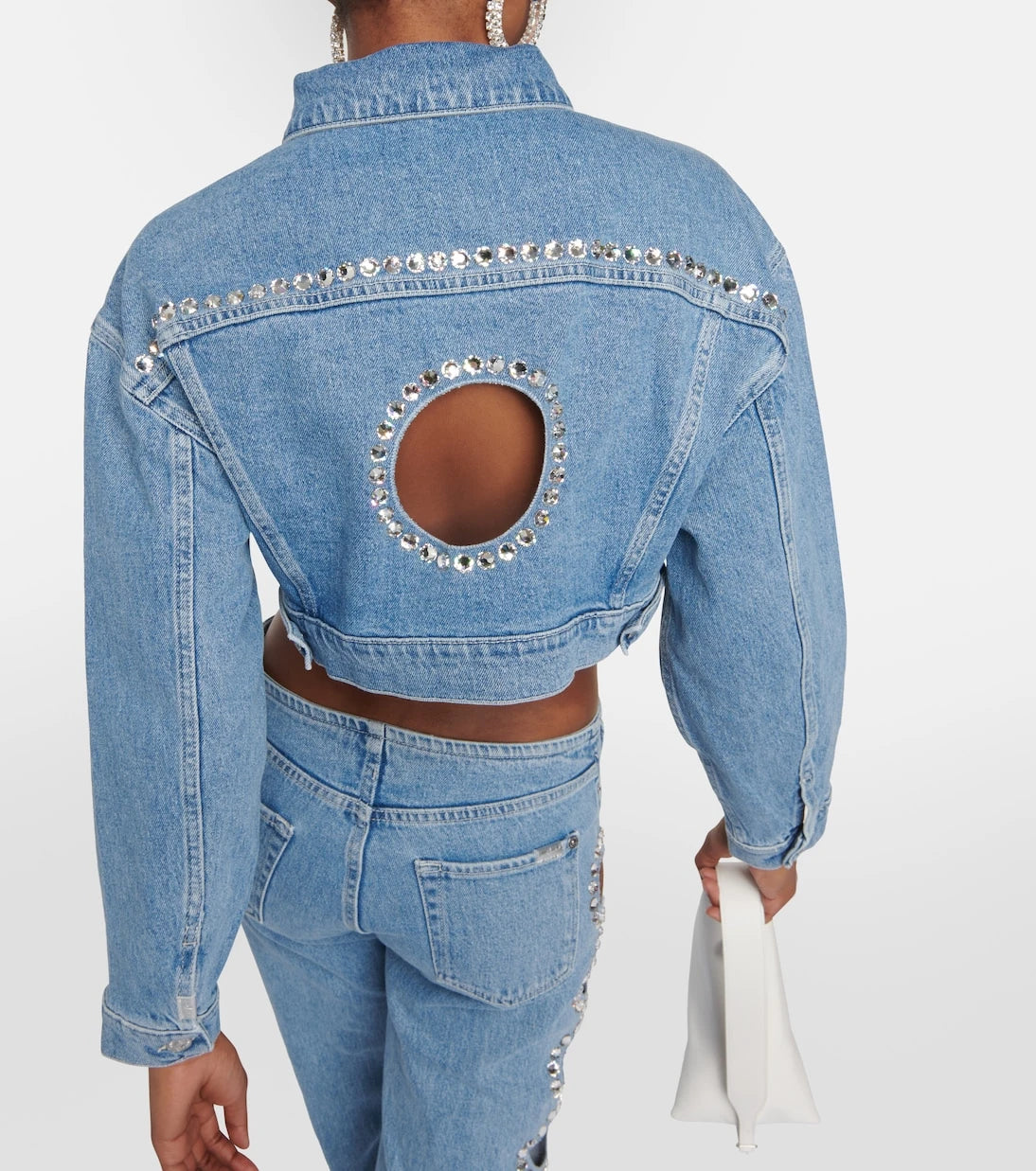 7 For All Mankind - جاكيت الدينم القصير Babe مزخرف
