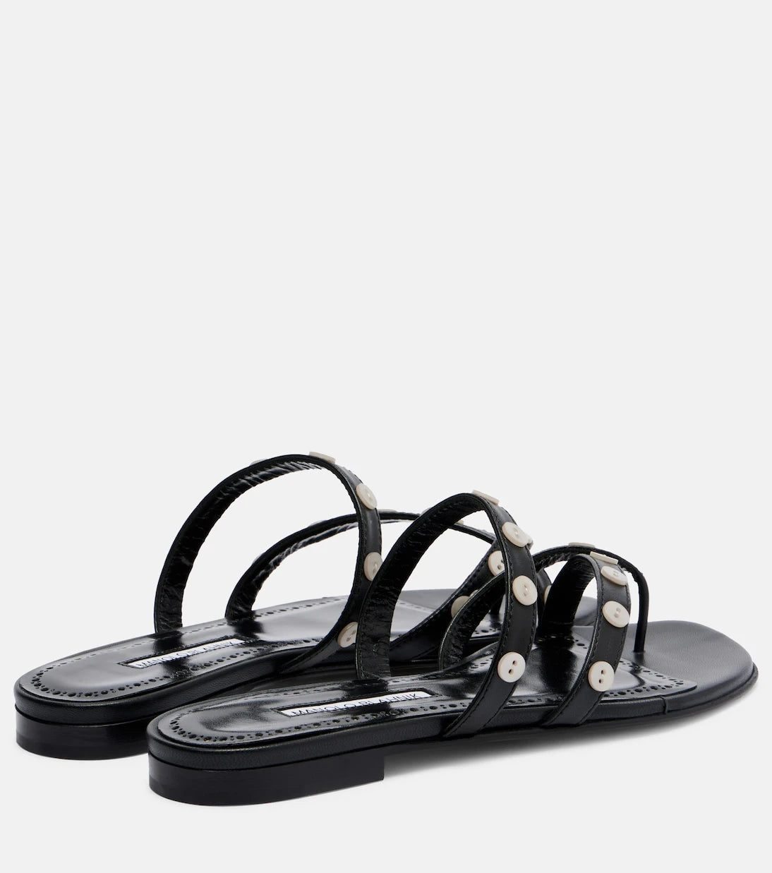 Manolo Blahnik - Irafli embellished leather thong sandals