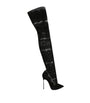 Casadei Black Lace Blade Over-The-Knee Boots 120