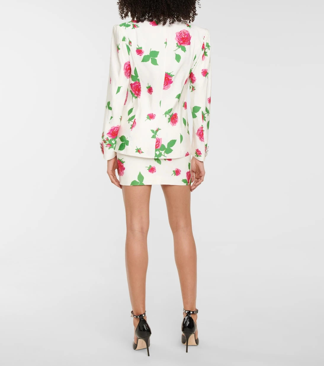 Alessandra Rich - Floral faille blazer