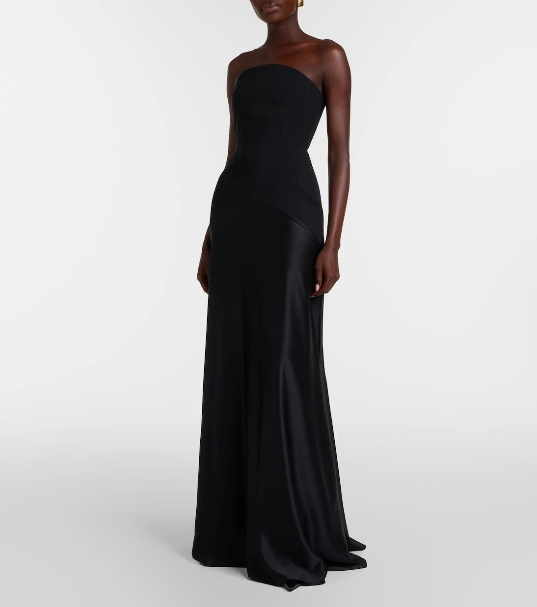 Solace London - Mae satin-paneled bustier gown