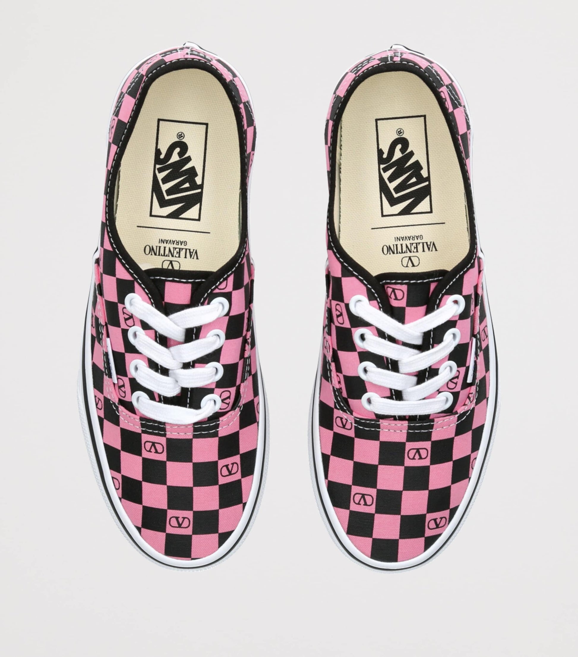 Valentino Garavani Pink x Vans Canvas Checkerboard Sneakers