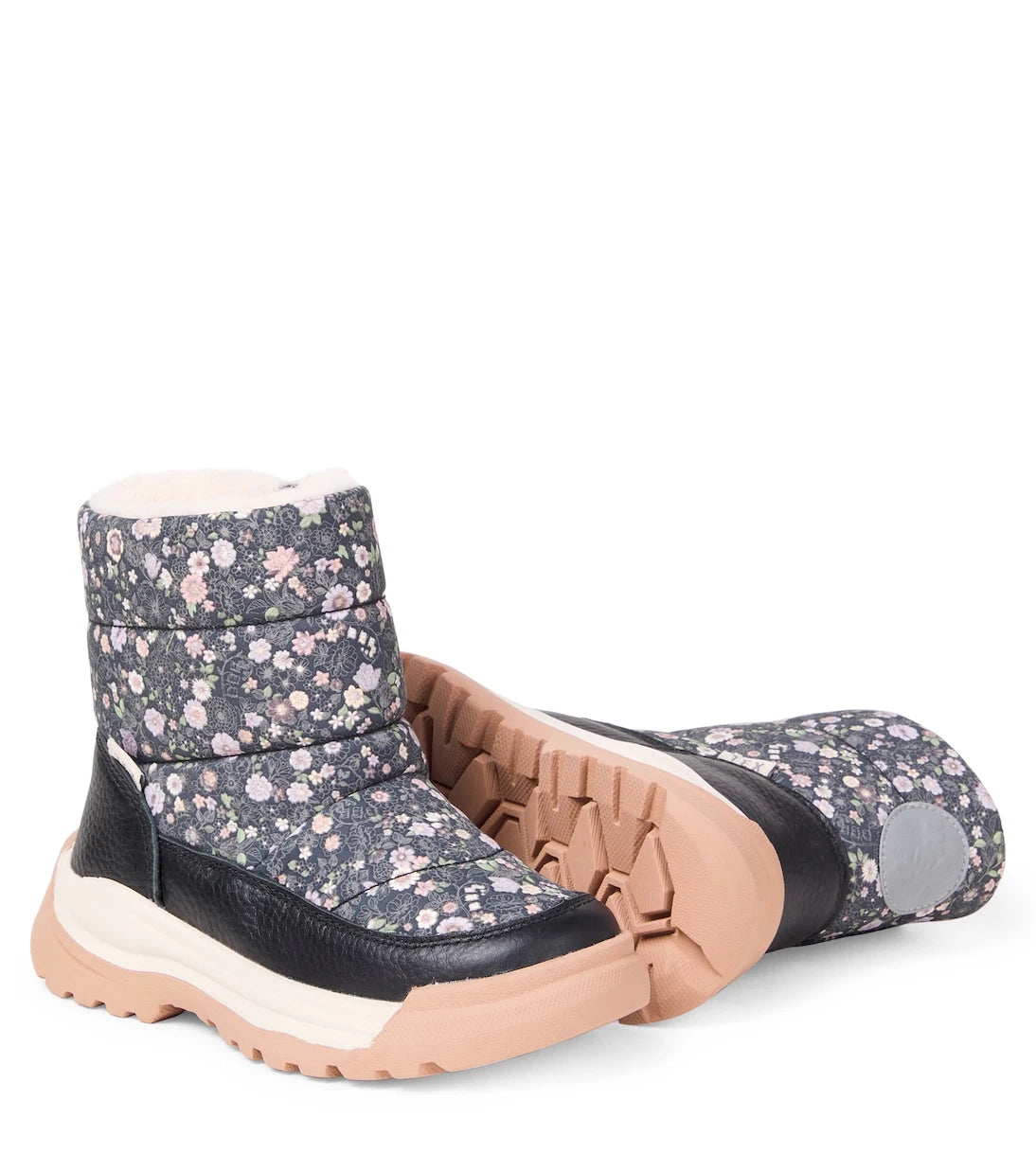 Wheat - Delaney Tex floral leather-trimmed boots