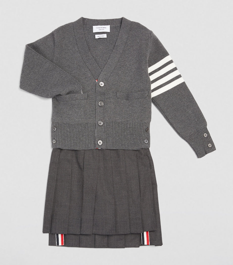 Thom Browne Kids Milano-Stitch 4-Bar Cardigan (2-12 Years)