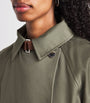 Green Cotton Short Trench Coat