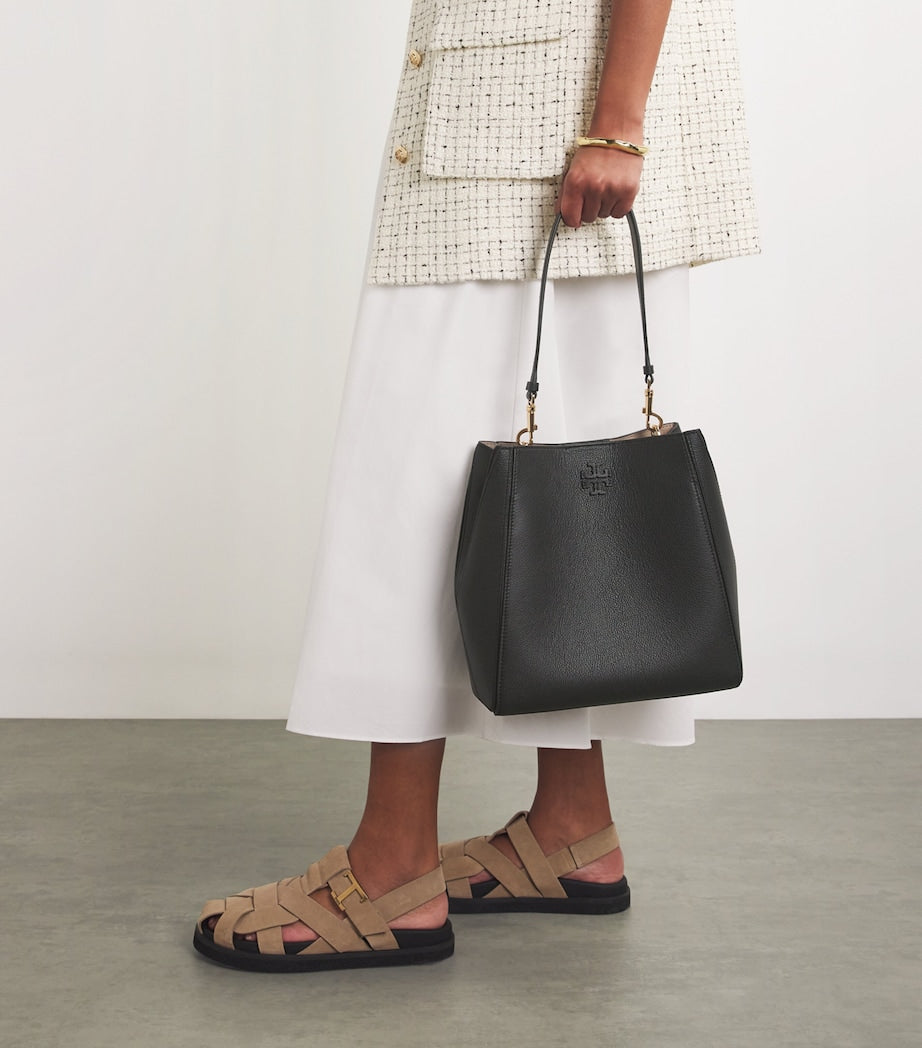 Black Small Leather McGraw Bucket Bag