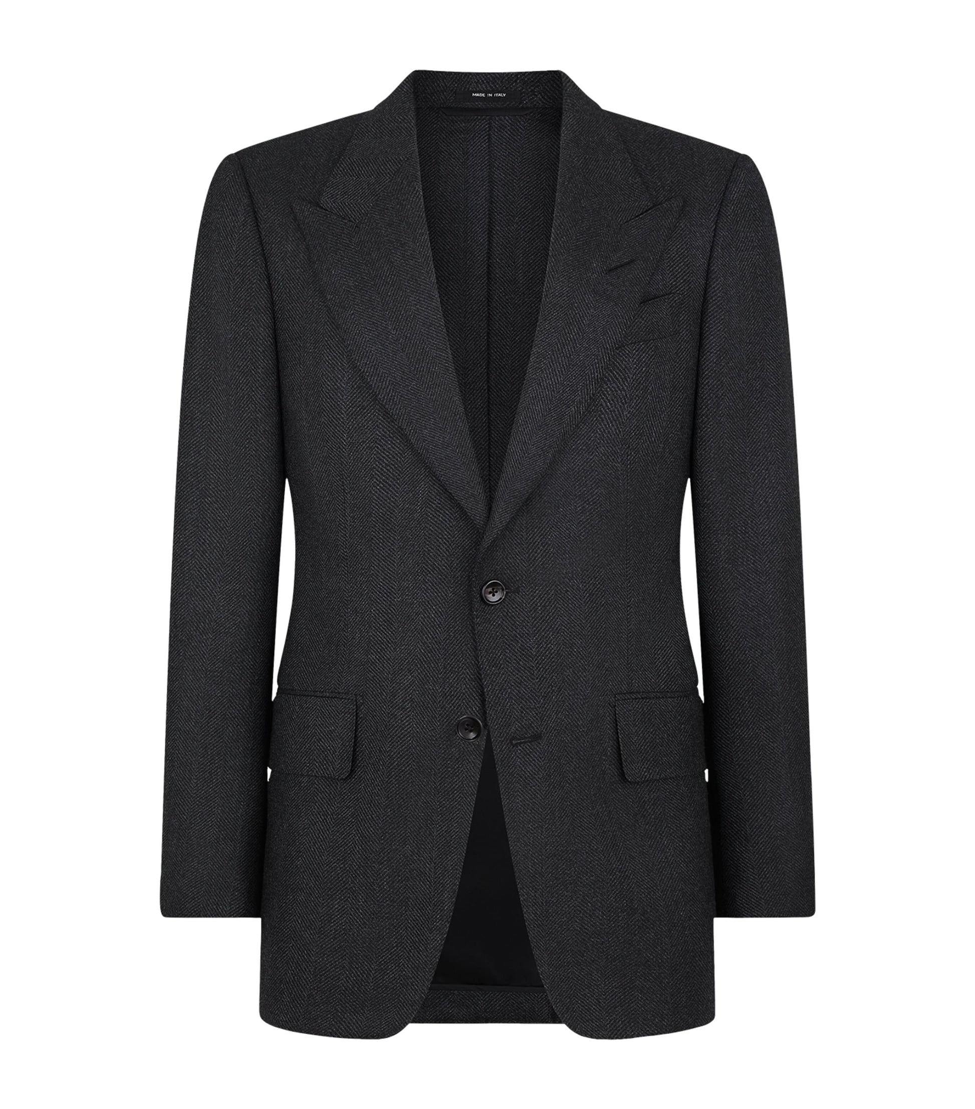 TOM FORD Grey Virgin Wool Shelton Blazer